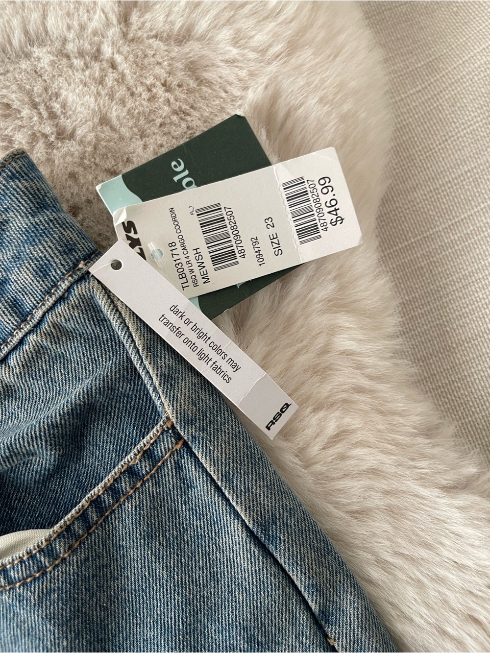 Tillys RSQ baggy jeans sz 23 nwt - Picture 5 of 6